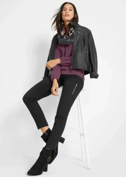bonprix Shirts & Tops|Nachhaltigere Materialien^Langarmshirt mit Gummizug aus reiner Baumwolle holunderbeere