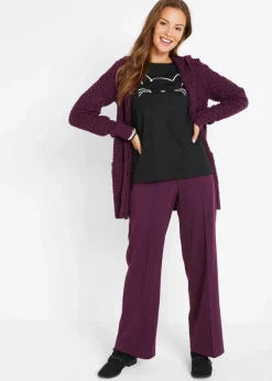 bonprix Nachhaltigere Materialien|Shirts & Tops^Langarmshirt mit Katzendruck schwarz