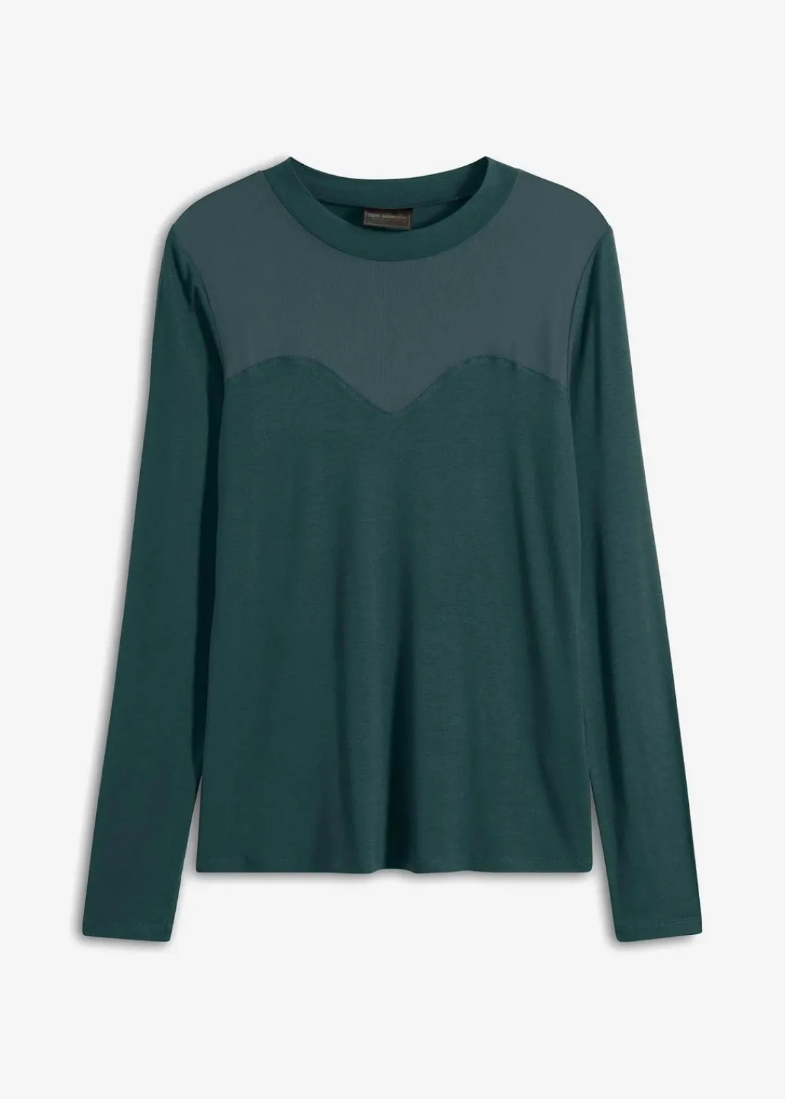 bonprix Shirts & Tops^Langarmshirt mit Mesh petrolgrün