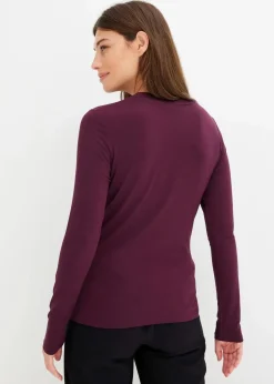 bonprix Shirts & Tops^Langarmshirt mit Mesh weinrot