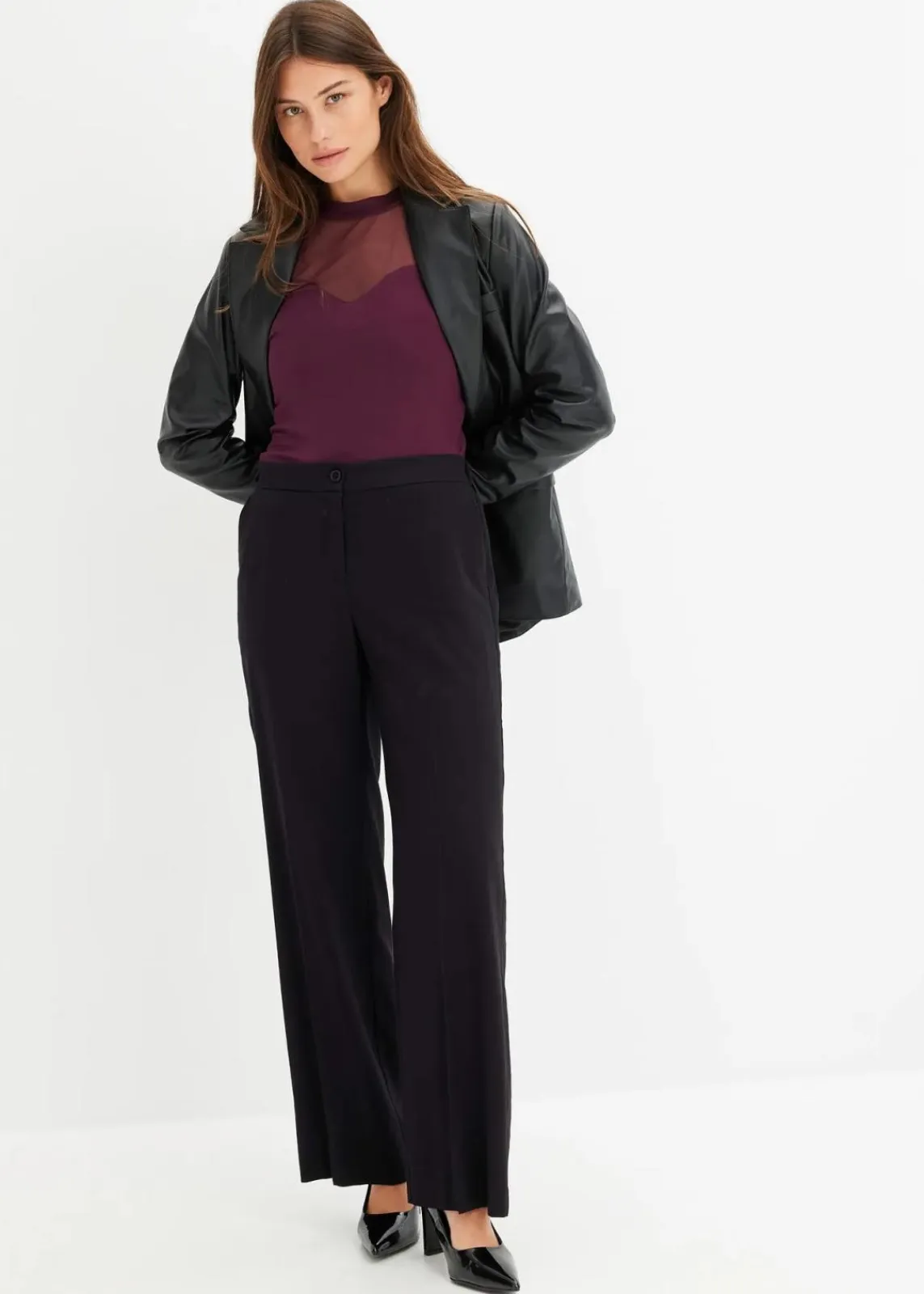 bonprix Shirts & Tops^Langarmshirt mit Mesh weinrot