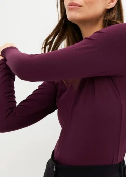 bonprix Shirts & Tops^Langarmshirt mit Mesh weinrot