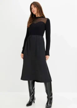 bonprix Shirts & Tops^Langarmshirt mit Mesh schwarz