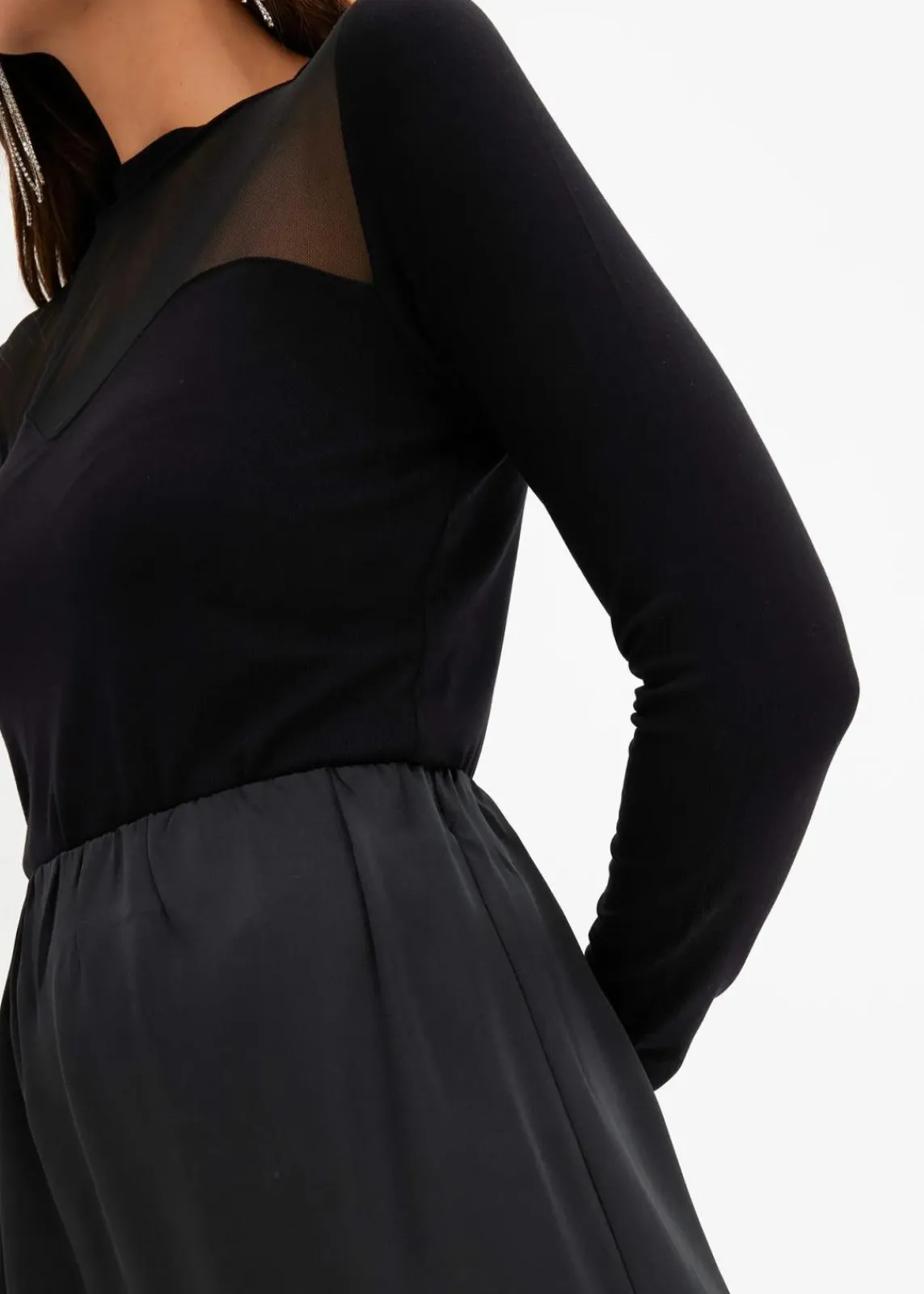 bonprix Shirts & Tops^Langarmshirt mit Mesh schwarz