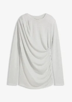 bonprix Shirts & Tops^Langarmshirt mit Raffungen silber