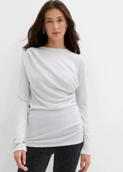 bonprix Shirts & Tops^Langarmshirt mit Raffungen silber
