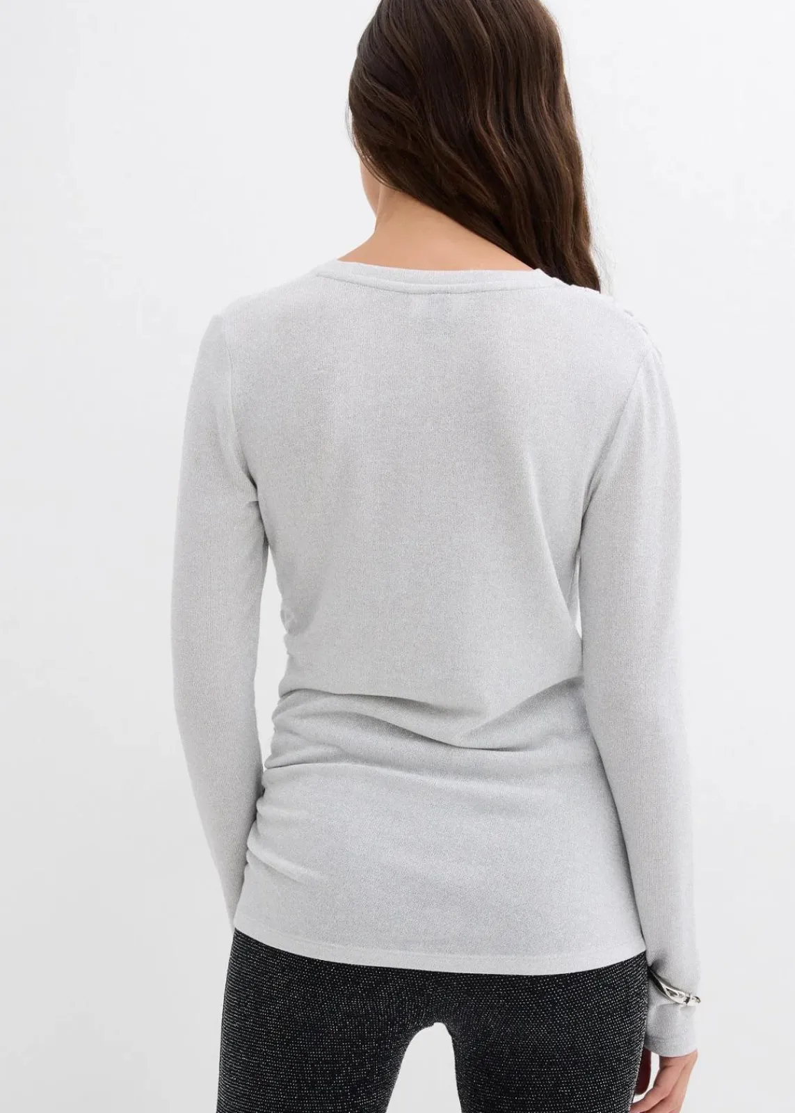 bonprix Shirts & Tops^Langarmshirt mit Raffungen silber