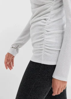 bonprix Shirts & Tops^Langarmshirt mit Raffungen silber