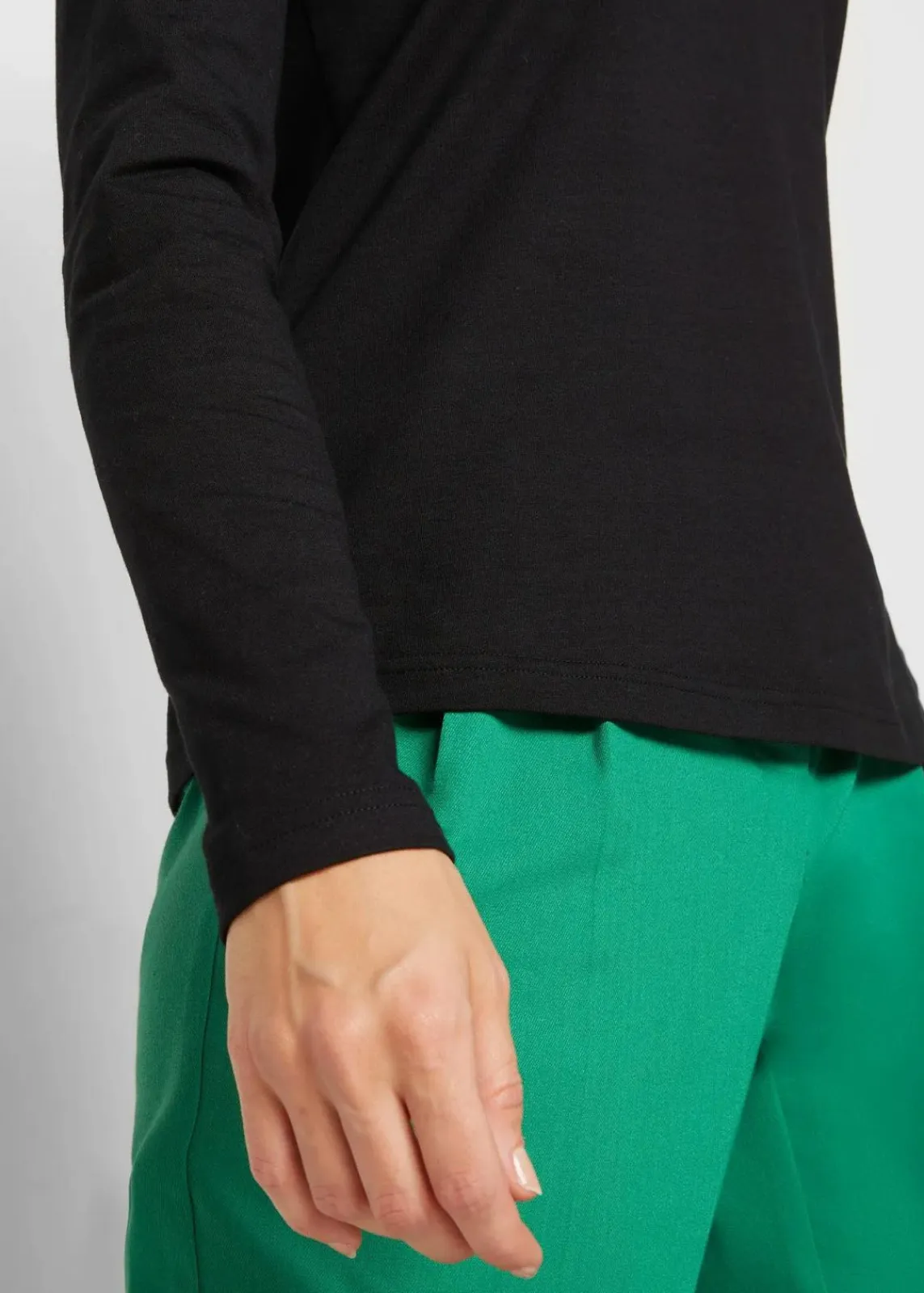 bonprix Shirts & Tops|Basics^Langarmshirt mit reiner Bio-Baumwolle schwarz