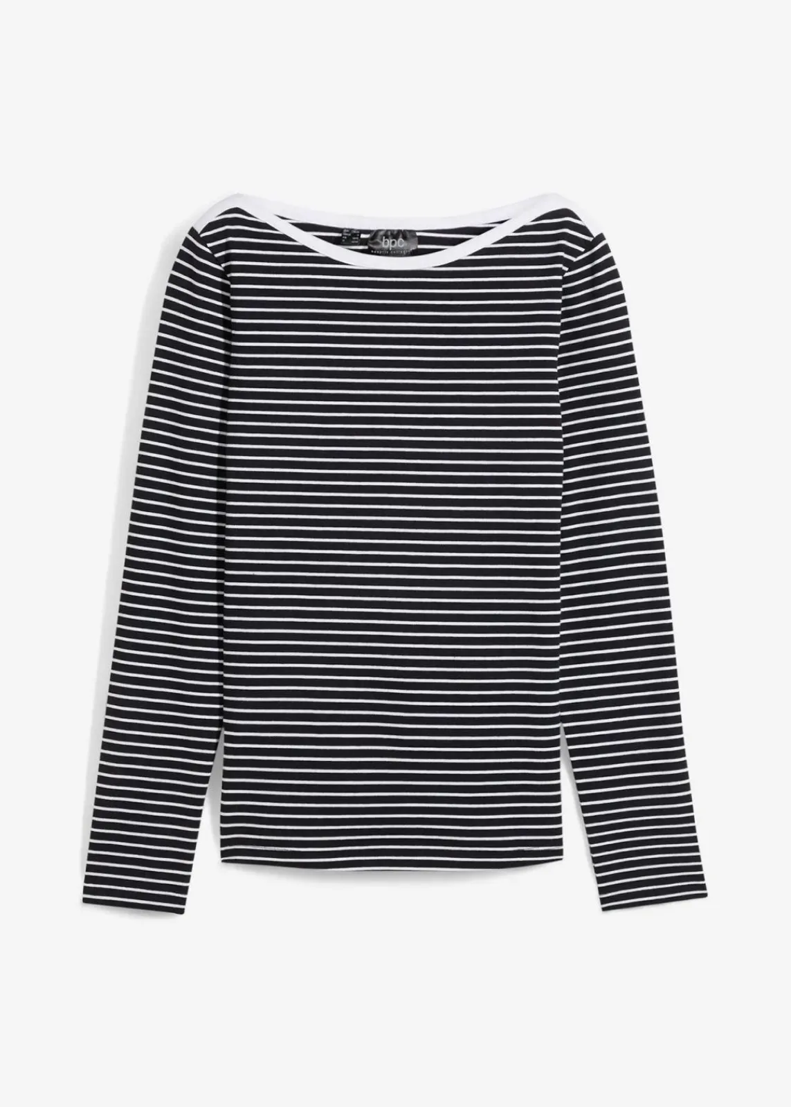 bonprix Bekleidung·Röcke|Basics^Langarmshirt mit reiner Bio-Baumwolle schwarz/weiß gestreift