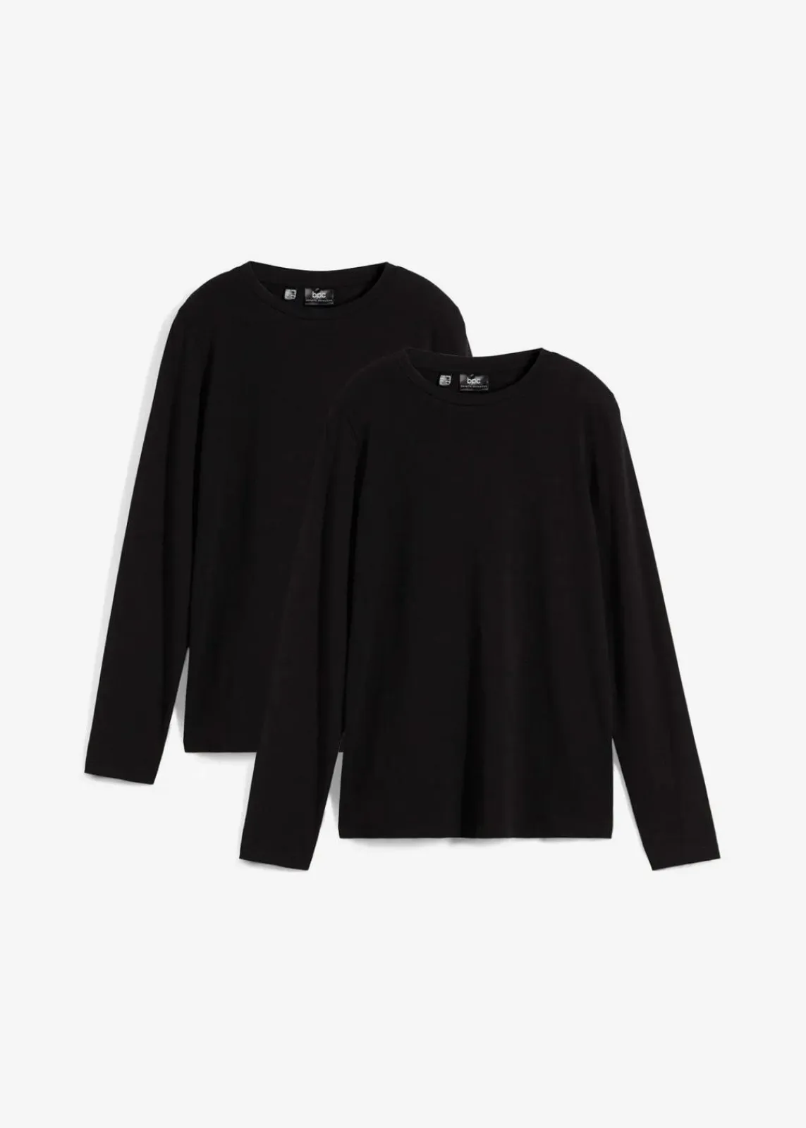 bonprix Bekleidung·Röcke|Basics^Langarmshirt mit reiner Bio-Baumwolle (2er Pack) schwarz
