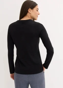 bonprix Bekleidung·Röcke|Basics^Langarmshirt mit reiner Bio-Baumwolle (2er Pack) schwarz