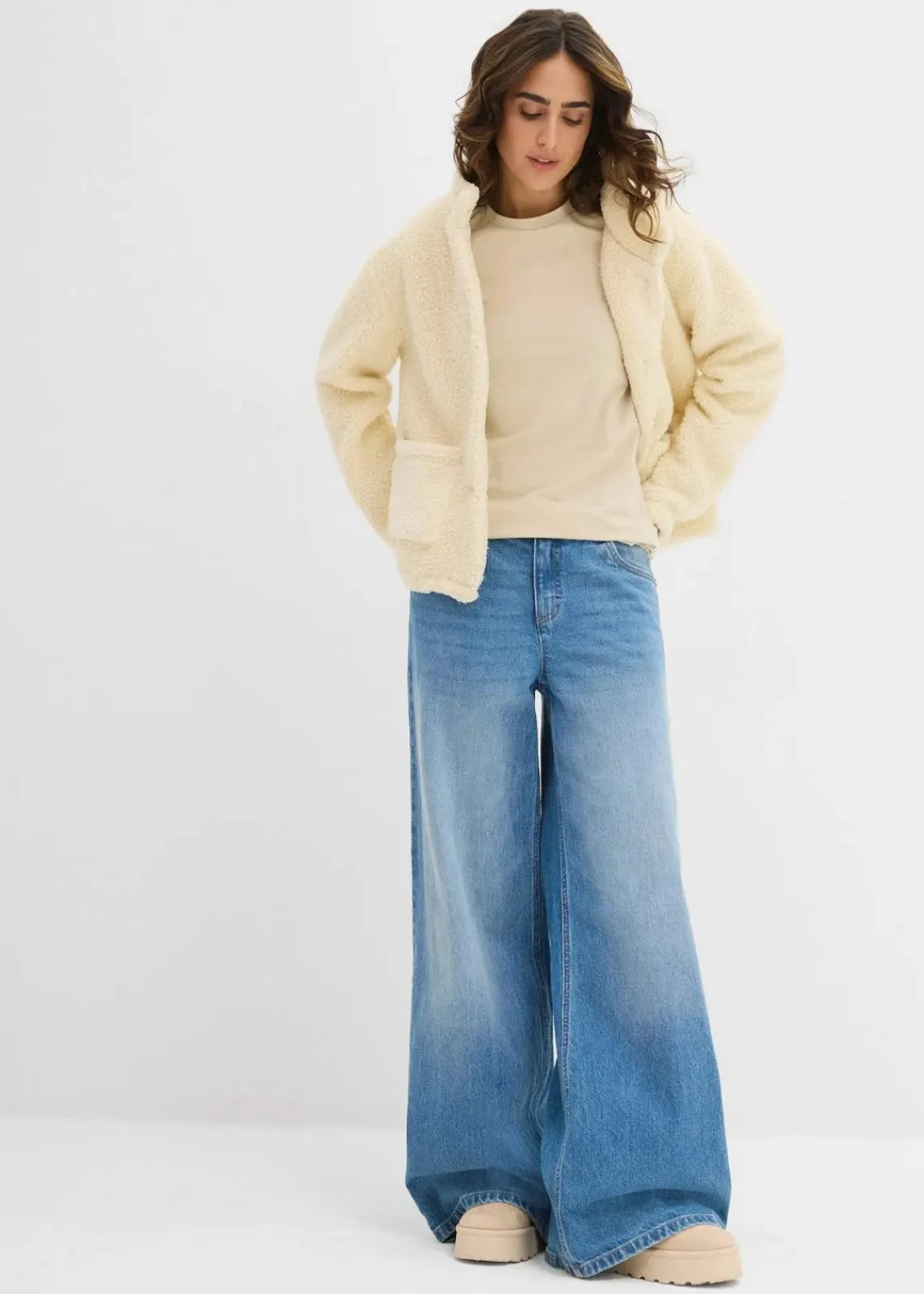 bonprix Shirts & Tops|Basics^Langarmshirt mit reiner Bio-Baumwolle (2er Pack) lavarot/hellsand