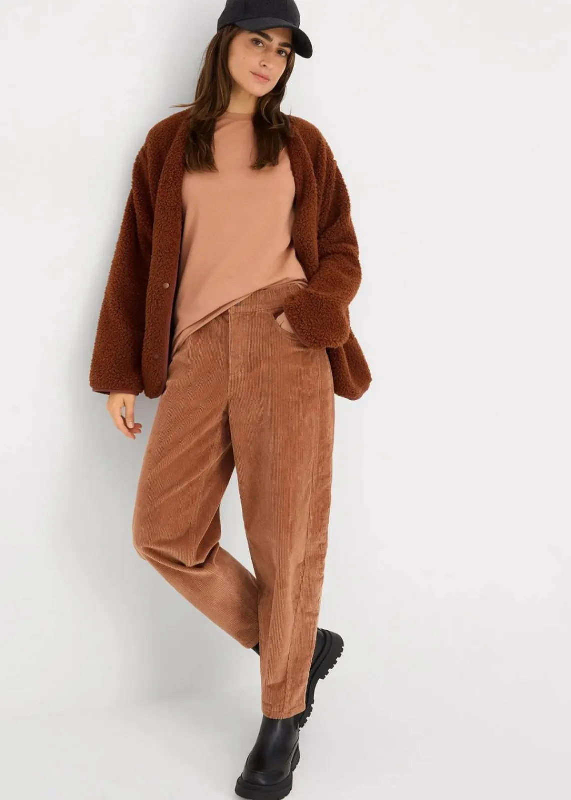 bonprix Shirts & Tops|Basics^Langarmshirt mit reiner Bio-Baumwolle (2er Pack) schokosorbet/erdoliv