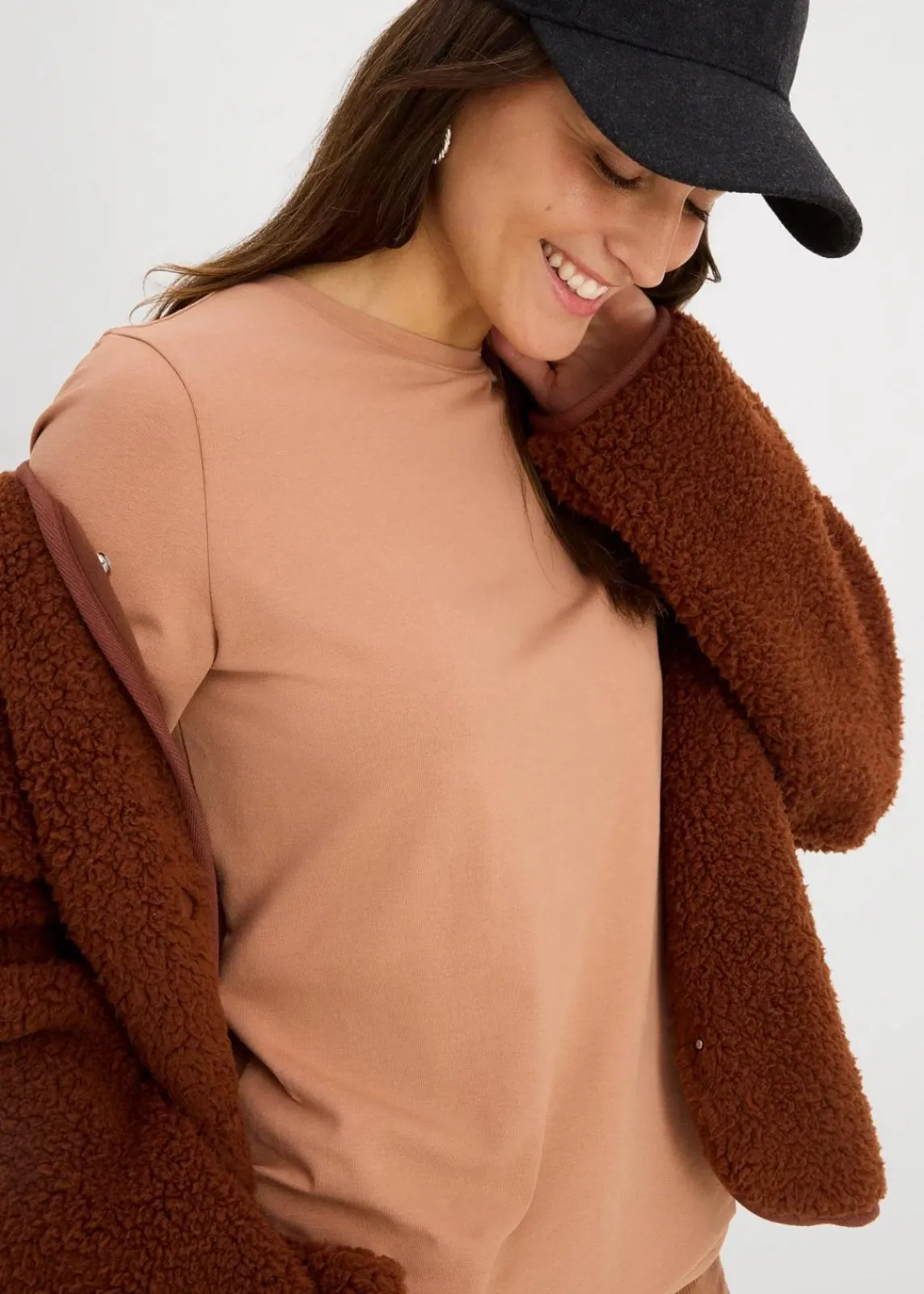 bonprix Shirts & Tops|Basics^Langarmshirt mit reiner Bio-Baumwolle (2er Pack) schokosorbet/erdoliv