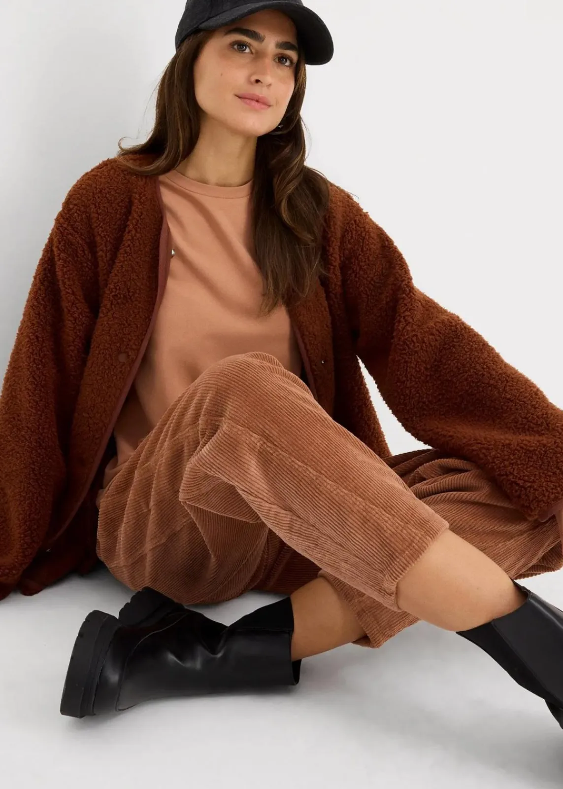 bonprix Shirts & Tops|Basics^Langarmshirt mit reiner Bio-Baumwolle (2er Pack) schokosorbet/erdoliv