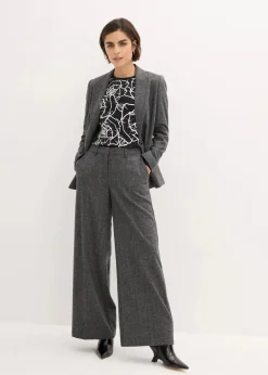 bonprix Shirts & Tops^Langarmshirt mit Rosendruck schwarz/weiß bedruckt