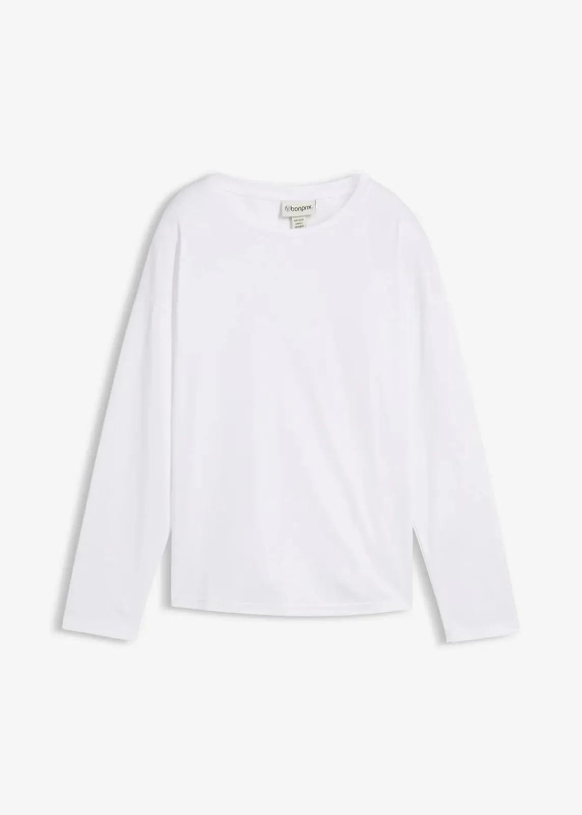 bonprix Shirts & Tops|Premium^Langarmshirt mit Seidenanteil weiß