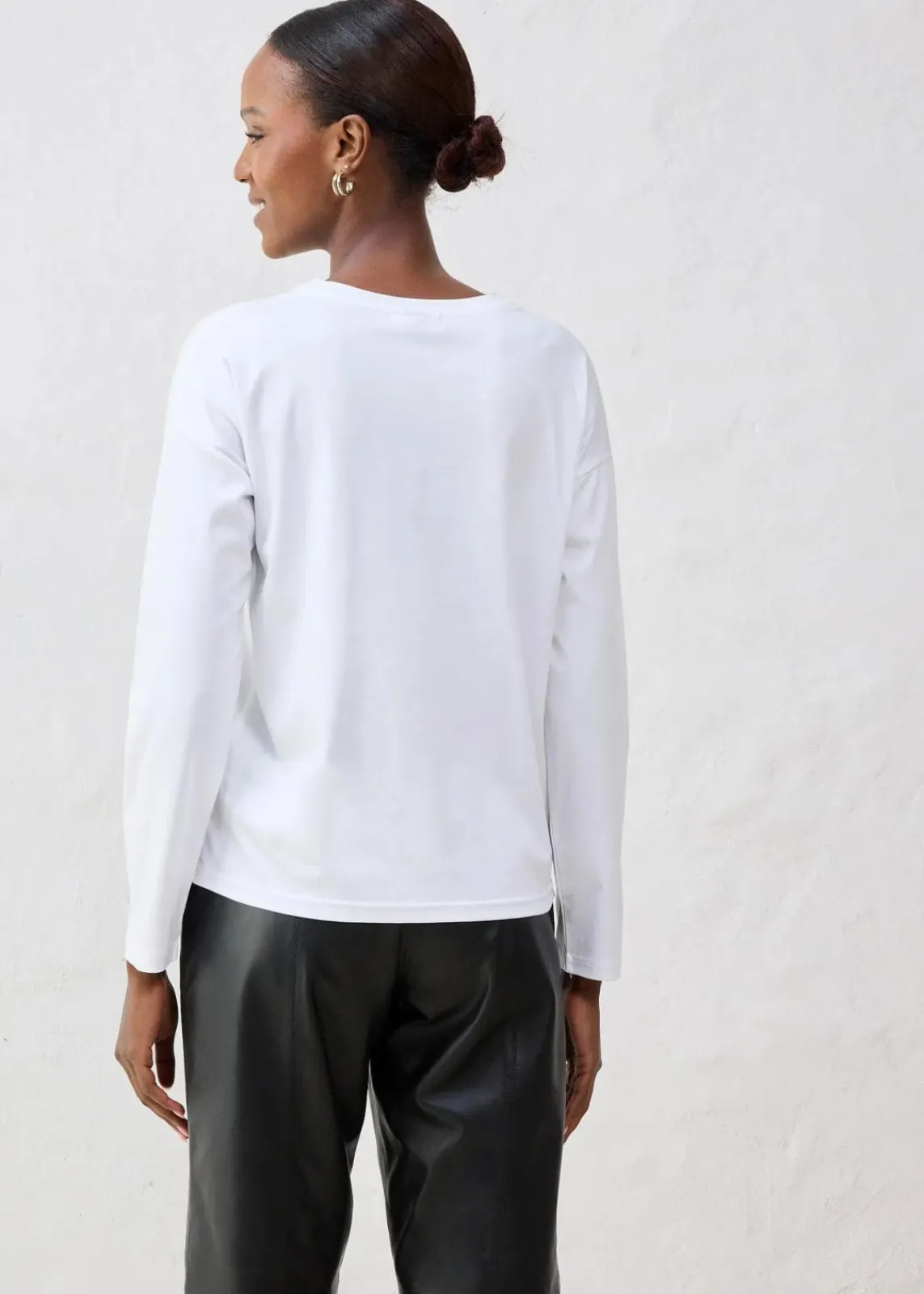 bonprix Shirts & Tops|Premium^Langarmshirt mit Seidenanteil weiß