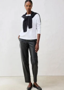 bonprix Shirts & Tops|Premium^Langarmshirt mit Seidenanteil weiß