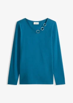bonprix Shirts & Tops^Langarmshirt mit Ösen blaupetrol