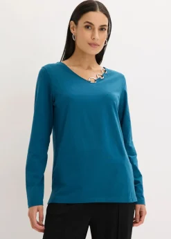 bonprix Shirts & Tops^Langarmshirt mit Ösen blaupetrol