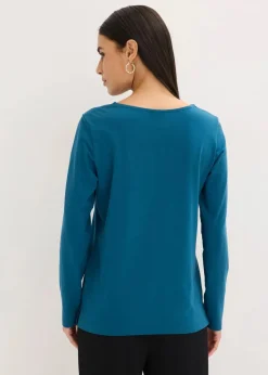 bonprix Shirts & Tops^Langarmshirt mit Ösen blaupetrol