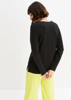 bonprix Shirts & Tops^Langarmshirt mit Ösen schwarz