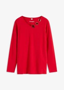 bonprix Shirts & Tops^Langarmshirt mit Ösen rot