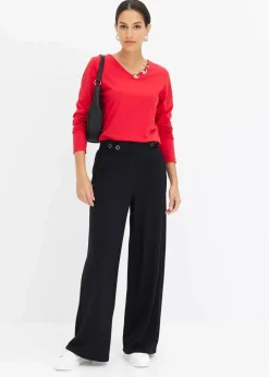 bonprix Shirts & Tops^Langarmshirt mit Ösen rot