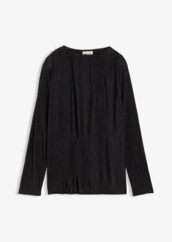 bonprix Shirts & Tops^Langarmshirt mit Struktureffekt schwarz
