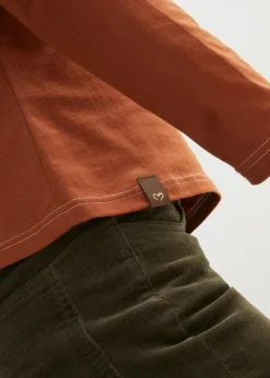 bonprix Shirts & Tops|Nachhaltigere Materialien^Langarmshirt mit Zierknöpfen kastanienbraun