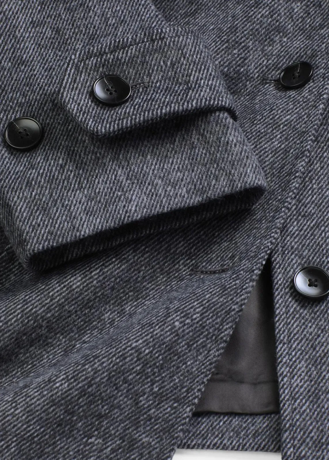 bonprix Bekleidung·Hosen|Jacken & Mäntel^Lange Cabanjacke in Wolloptik anthrazit meliert