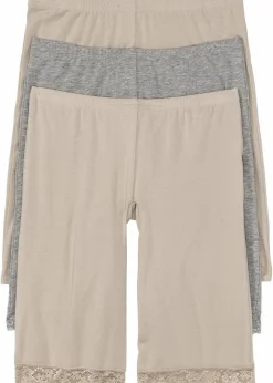 bonprix Höschen|Baumwollunterwäsche^Lange Damen Boxer aus weichen Material im Vorteilspack kreidebeige + hellgrau meliert