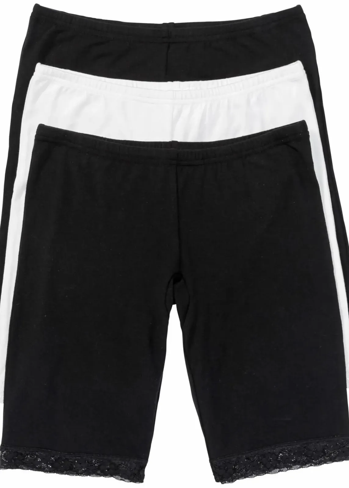 bonprix Wäsche·Baumwollunterwäsche|Wäsche·Höschen^Lange Damen Boxer aus weichen Material im Vorteilspack schwarz + wollweiß