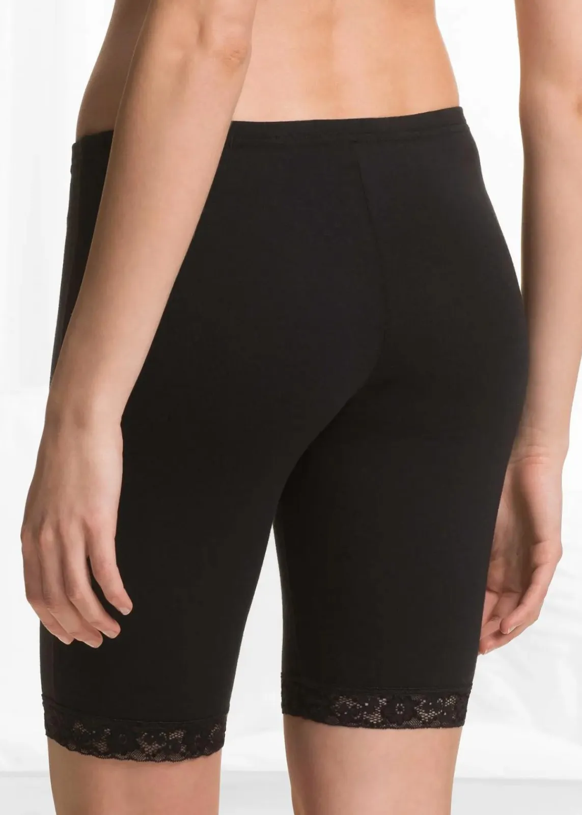 bonprix Wäsche·Baumwollunterwäsche|Wäsche·Höschen^Lange Damen Boxer aus weichen Material im Vorteilspack schwarz + wollweiß