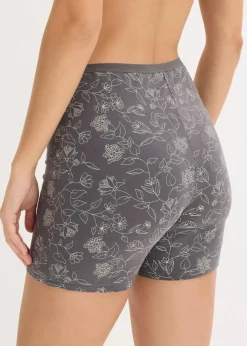 bonprix Wäsche·Baumwollunterwäsche|Wäsche·Höschen^Lange Damen Boxer (4er Pack) grau - bedruckt