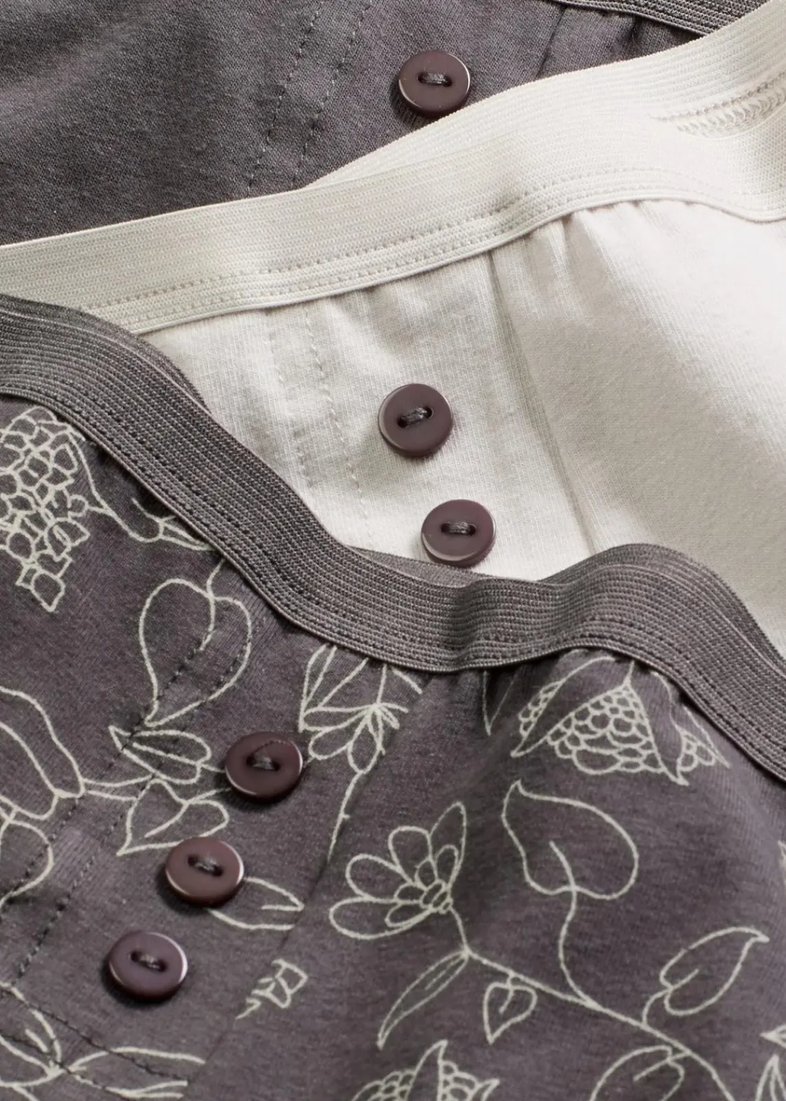 bonprix Wäsche·Baumwollunterwäsche|Wäsche·Höschen^Lange Damen Boxer (4er Pack) grau - bedruckt