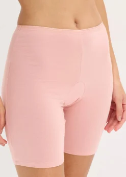 bonprix Wäsche·Baumwollunterwäsche|Wäsche·Höschen^Lange Damen Boxer mit Bio-Baumwolle (3er Pack) antikrosa/schiefergrau/weiß