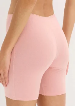 bonprix Wäsche·Baumwollunterwäsche|Wäsche·Höschen^Lange Damen Boxer mit Bio-Baumwolle (3er Pack) antikrosa/schiefergrau/weiß