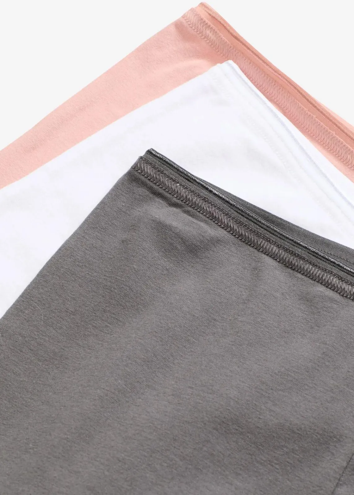 bonprix Wäsche·Baumwollunterwäsche|Wäsche·Höschen^Lange Damen Boxer mit Bio-Baumwolle (3er Pack) antikrosa/schiefergrau/weiß