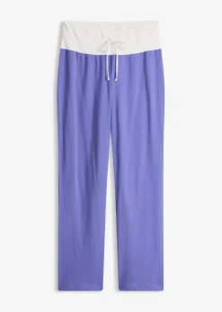 bonprix Nachtwäsche|Wäsche·Nachtwäsche^Lange Pyjamahose blaulila/weiß