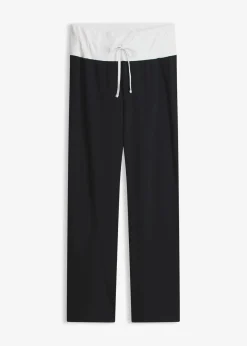 bonprix Wäsche·Nachtwäsche|Nachtwäsche^Lange Pyjamahose schwarz/weiß