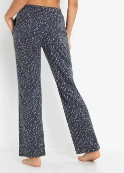 bonprix Wäsche·Nachtwäsche|Nachhaltigere Materialien^Lange Pyjamahose aus reiner Bio-Baumwolle (2er Pack) graublau gepunktet/puderrosa