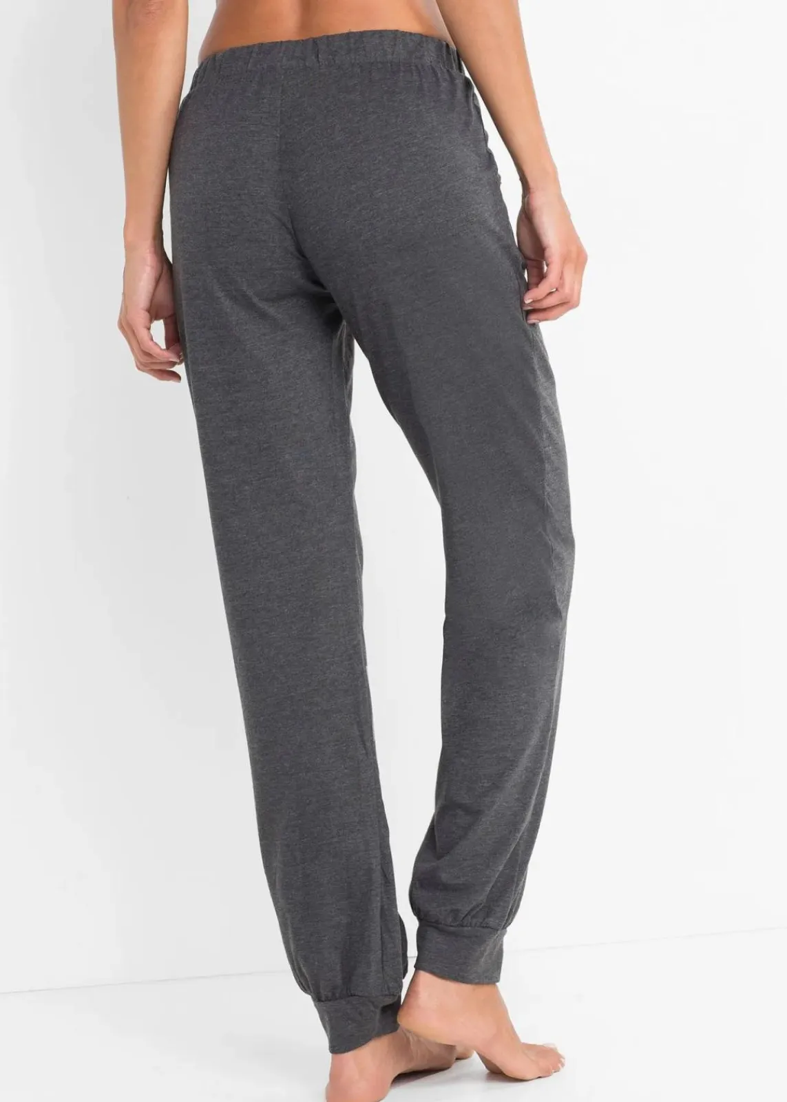 bonprix Wäsche·Basics|Wäsche·Nachtwäsche^Lange Pyjamahose (2er Pack) anthrazit meliert/schwarz
