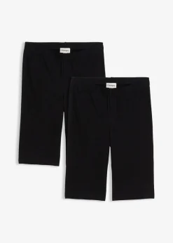 bonprix Wäsche·Radler & Oberschenkelschutz|Bekleidung·Röcke^Lange Radlerhose (2er Pack) schwarz+schwarz