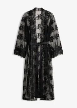 bonprix Wäsche·Dessous|Wäsche·Bademäntel^Langer Kimono schwarz