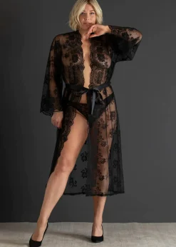 bonprix Wäsche·Dessous|Wäsche·Bademäntel^Langer Kimono schwarz