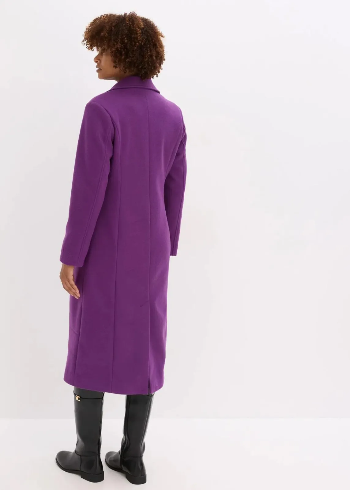 bonprix Jacken & Mäntel|Bekleidung·Hosen^Langer Mantel in Wolloptik tiefviolett