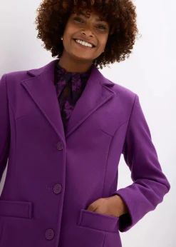 bonprix Jacken & Mäntel|Bekleidung·Hosen^Langer Mantel in Wolloptik tiefviolett